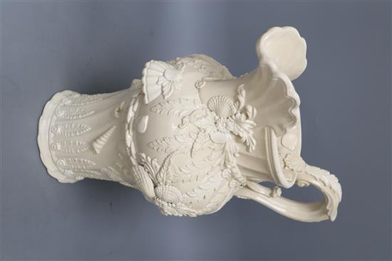 A Peter Weldon creamware jug, printed mark, height 40cm